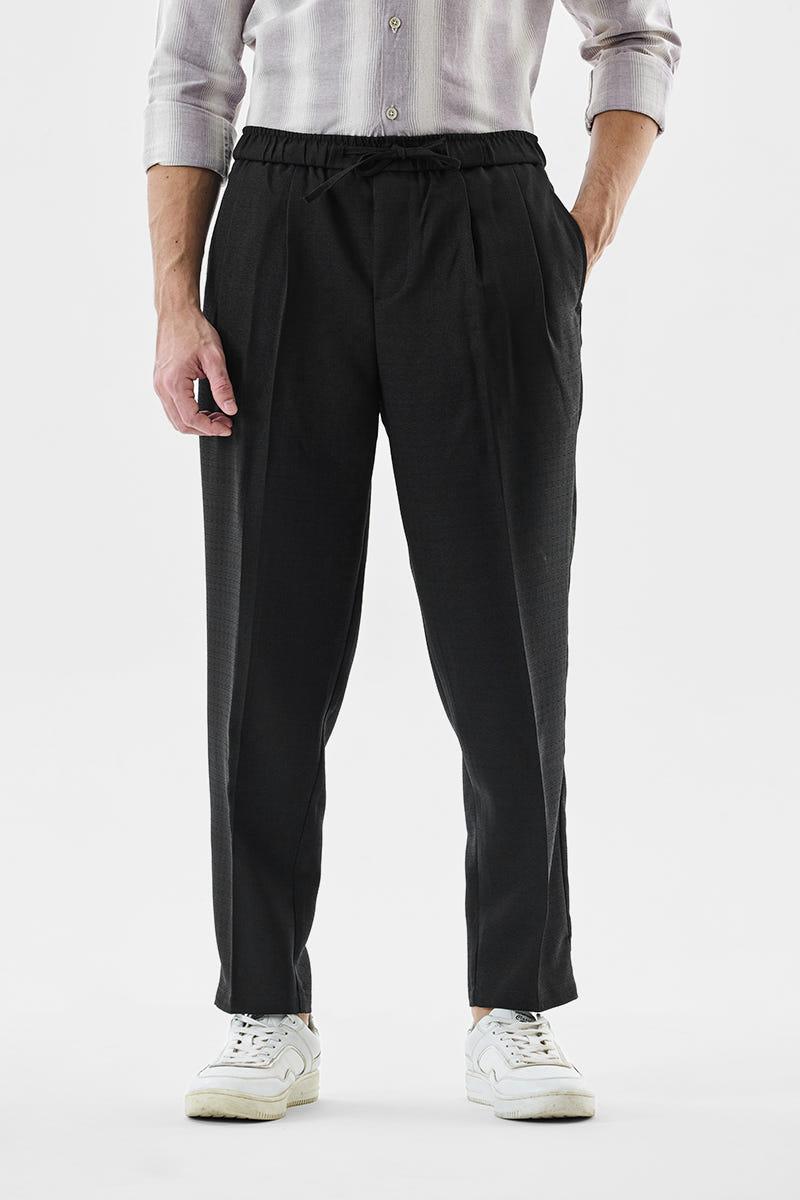 Regular Fit Drawstring Pant-Black