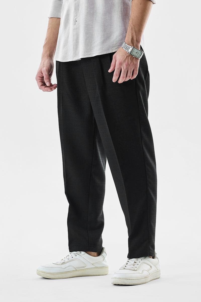 Regular Fit Drawstring Pant-Black