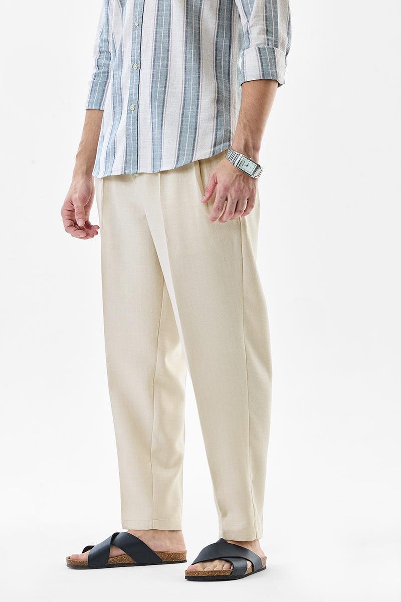 Regular Fit Drawstring Pant - Beige