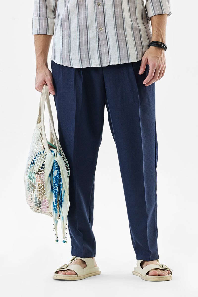 Regular Fit Drawstring Pant-Blue