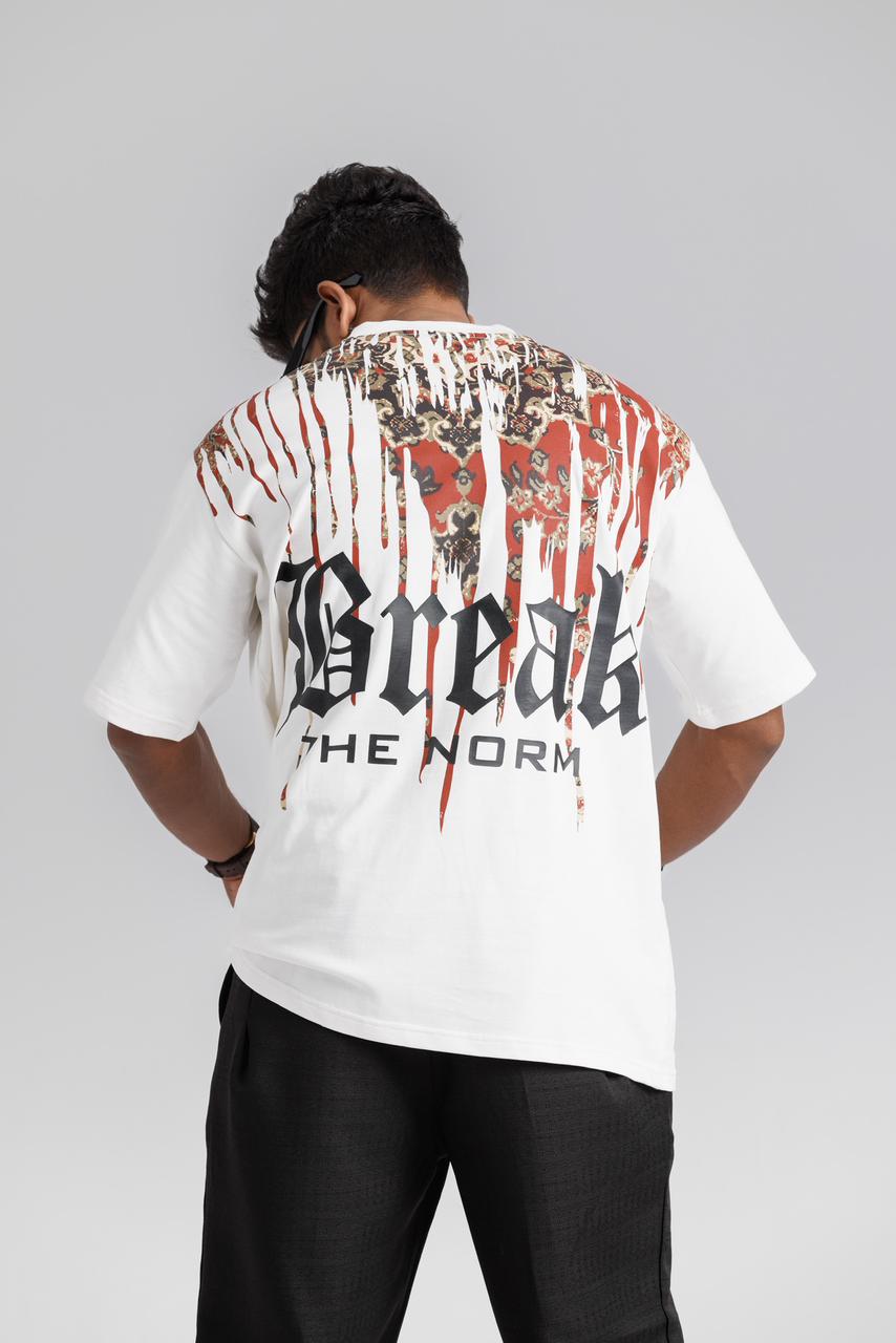 Break The Norm White Oversized T-Shirt
