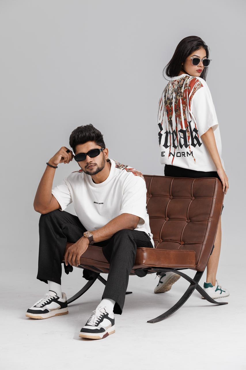 Break The Norm White Oversized T-Shirt