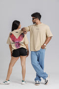 Wings of Eden Tan Oversized T-Shirt