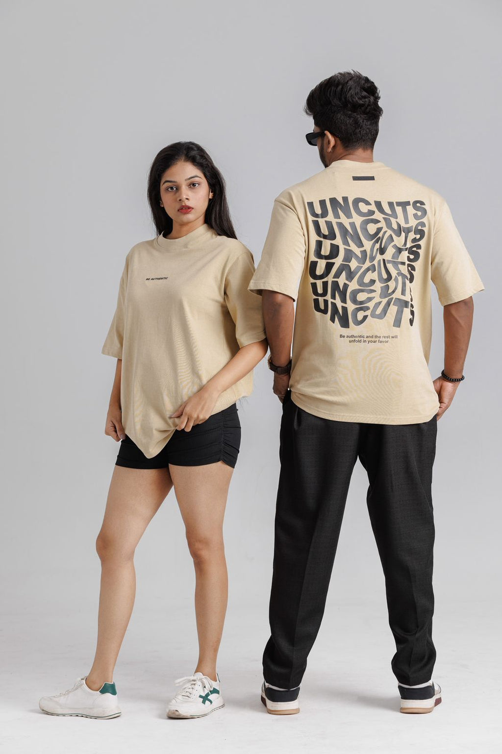 Be Authentic Oversized Tan T-Shirt